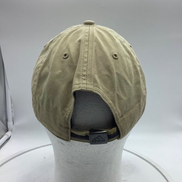 Adidas Tan Adjustable 100% Cotton Baseball Cap Tan Embroidered Logo One Size - Picture 6 of 8
